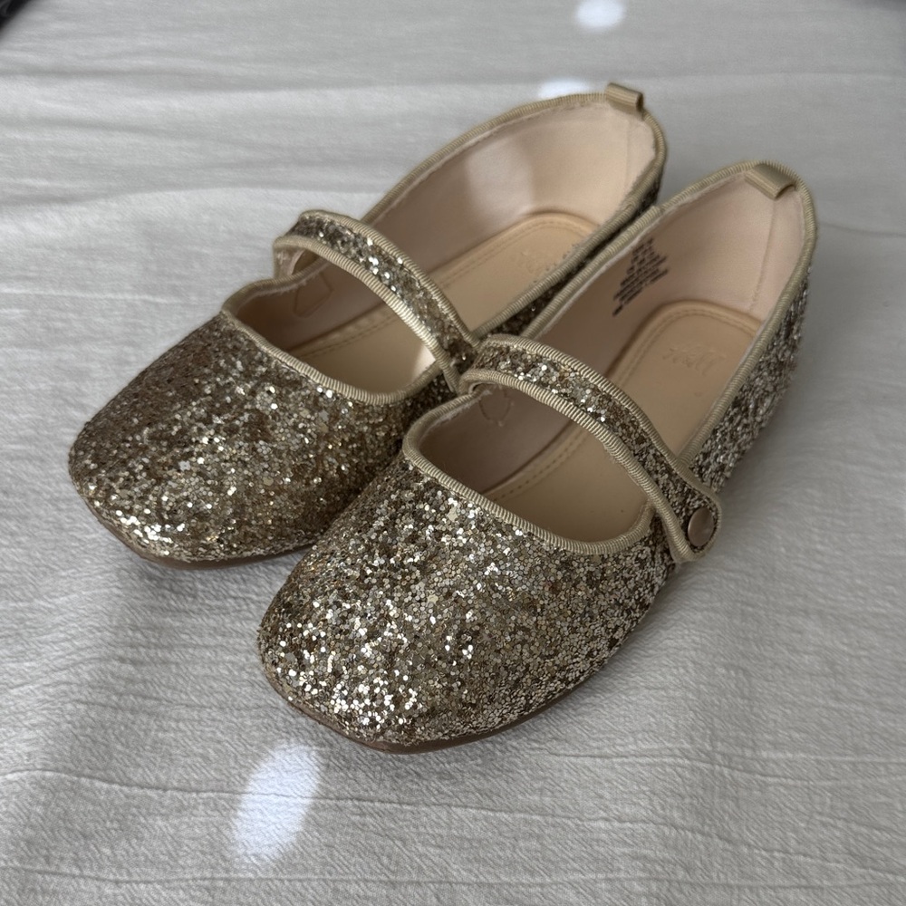 H&M Gold Glitter Kids Mary Jane Shoes